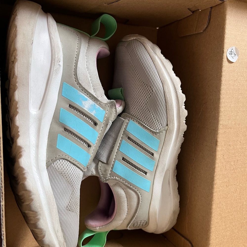 Adidas Kids' Gray and Blue Sneakers